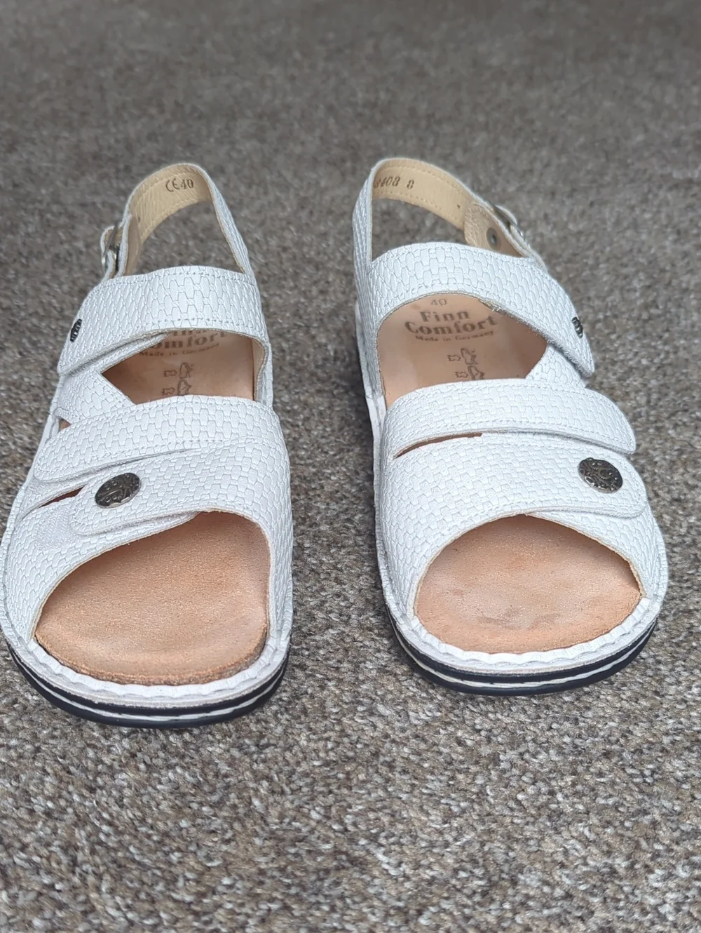 Finn Comfort White Leather Gomera Sandal